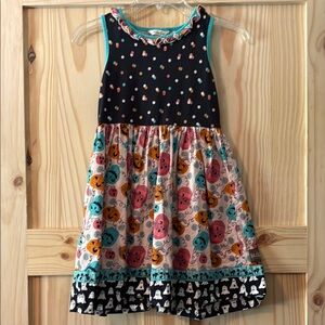 Colorful Polka Dot and Floral Kids Dress